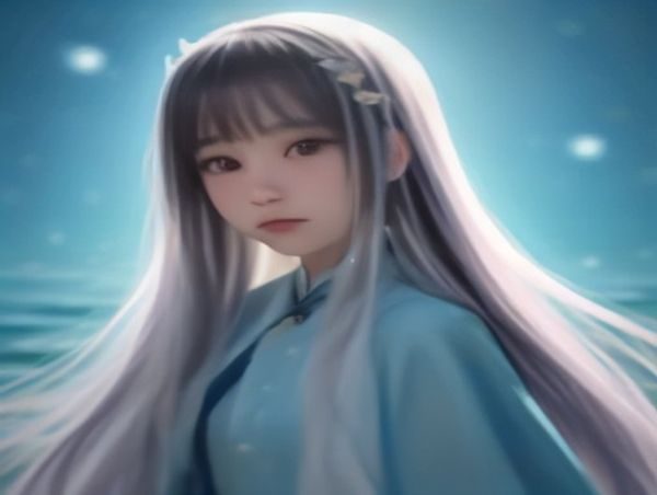 清新透明感二次元涩图，海边少女手持风车，色调柔和细腻清爽